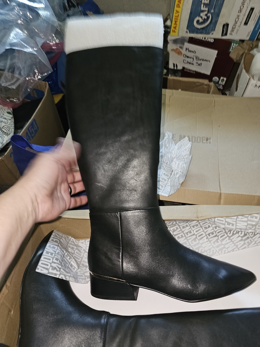 Steve Madden Black Over-the-Knee Leather Boots